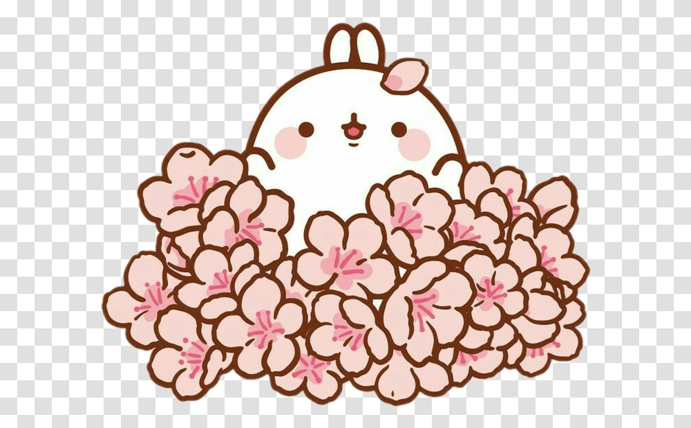 Sakura Tree Cute Molang, Floral Design, Pattern Transparent Png