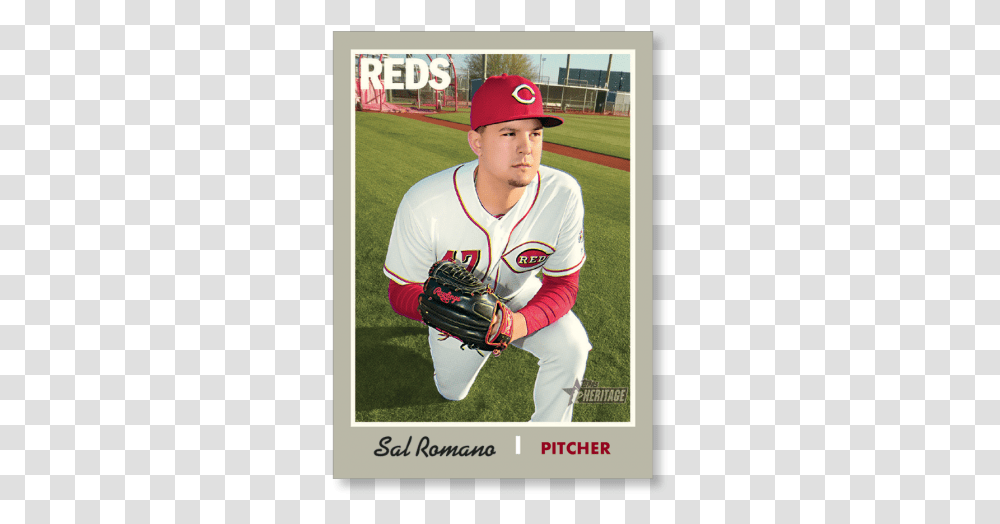 Sal Romano 2019 Heritage Baseball Base Poster Pitcher, Baseball Glove, Team Sport, Person Transparent Png