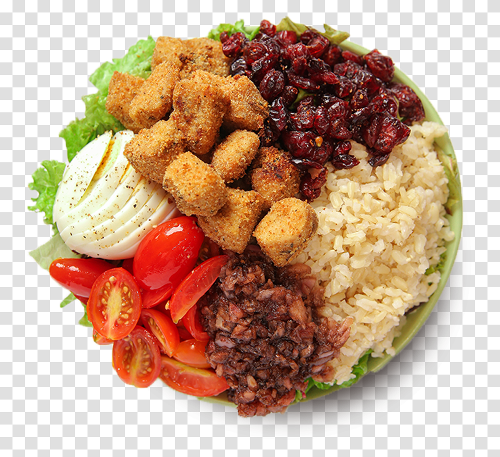 Salad Bowl Steamed Rice, Meal, Food, Dish, Dinner Transparent Png