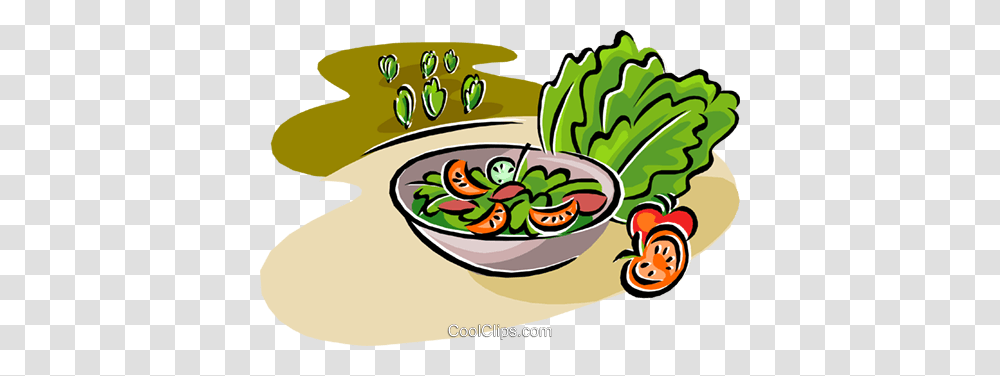 Salad Royalty Free Vector Clip Art Illustration, Bowl, Lunch, Meal, Food Transparent Png