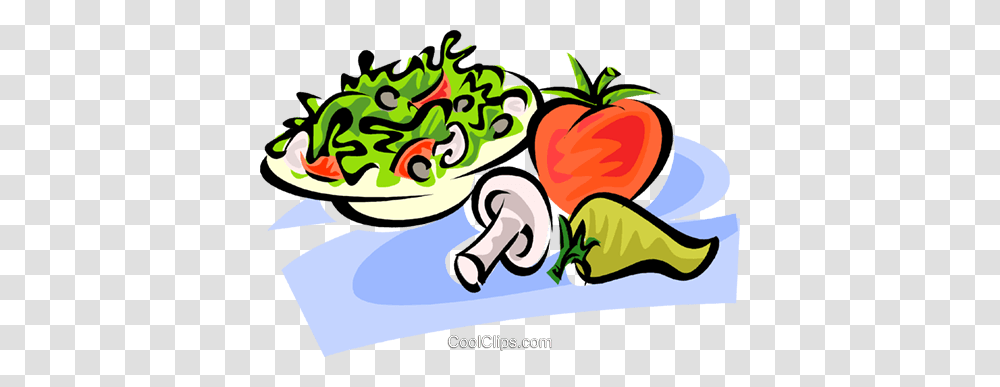 Salad With Mushrooms Royalty Free Vector Clip Art Illustration, Plant, Food, Vegetable Transparent Png