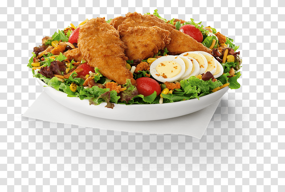 Salads Clipart Chick Fil A Honey Peppercorn Salad, Meal, Food, Egg, Fried Chicken Transparent Png
