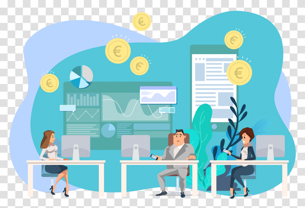Sales Solution For Sales With Dink Cartoon, Person, Sitting, Advertisement, Poster Transparent Png