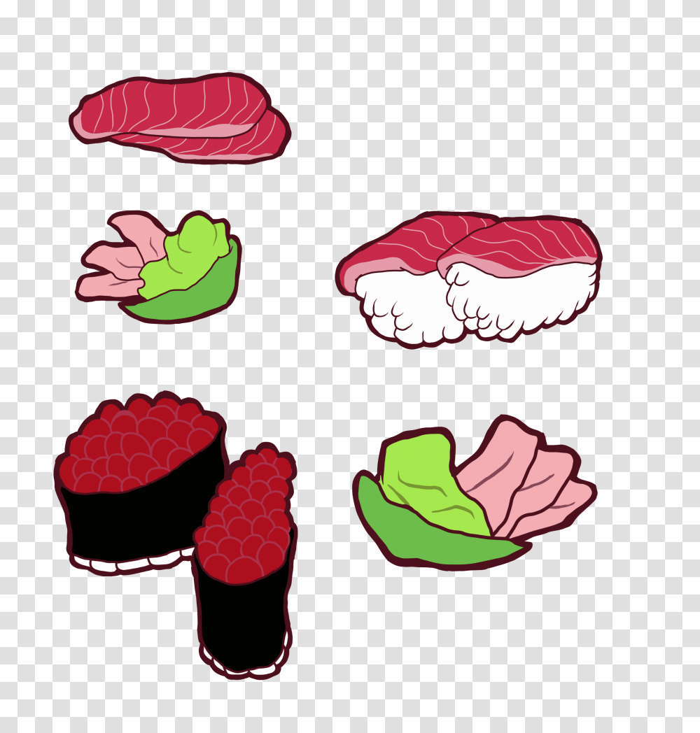 Salmon Sushi Stickers Sticker, Teeth, Mouth, Lip Transparent Png