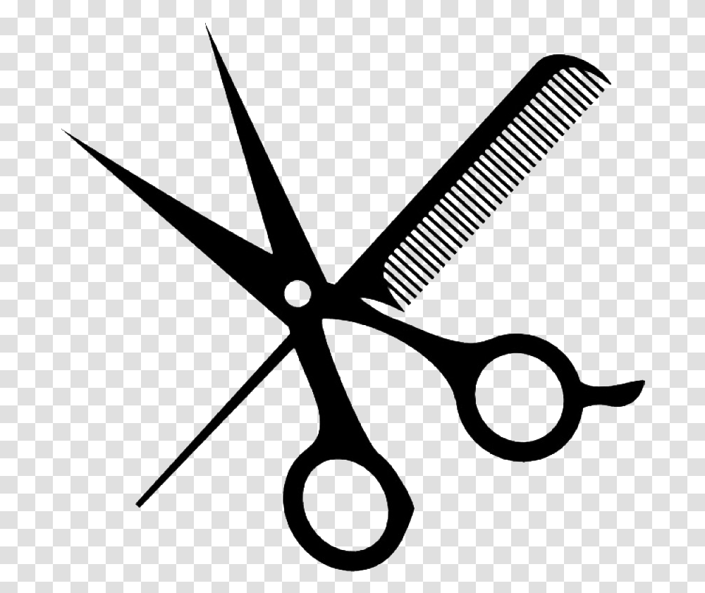 Salon Accessories Image Scissors And Comb, Weapon, Weaponry, Bow, Blade Transparent Png