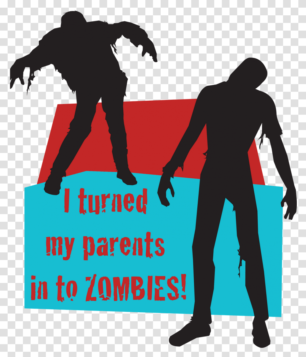 Saltine Crackers Clipart Walking Dead Zombie Silhouette, Person, Advertisement, Poster, Flyer Transparent Png