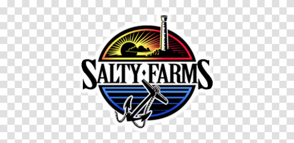 Salty Farms Seafood Restaurant Emblem, Hook, Symbol, Anchor Transparent Png