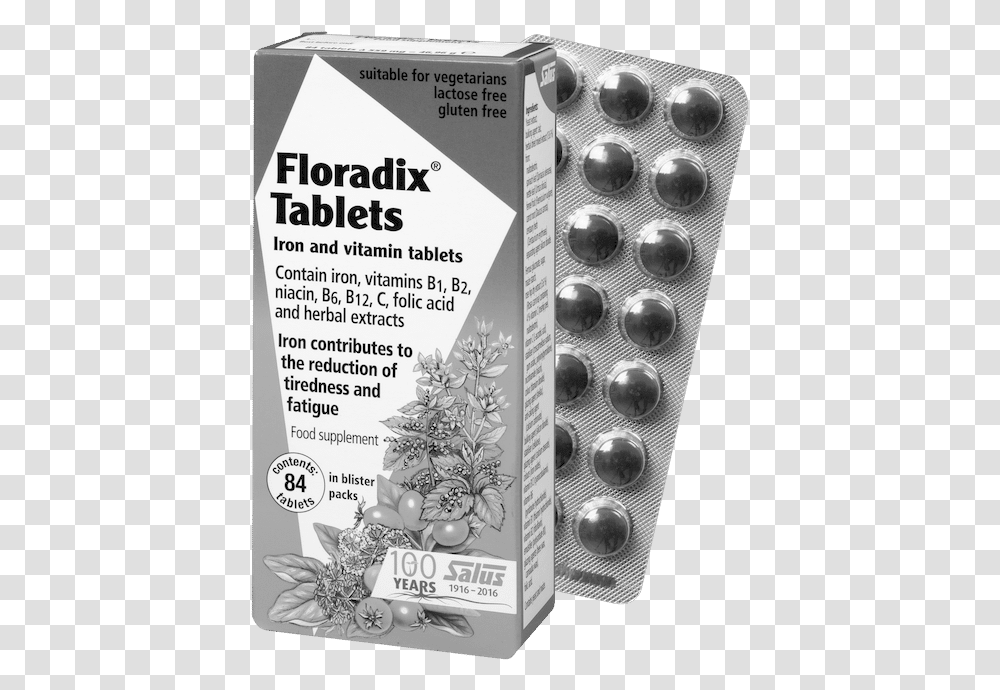 Salus Haus Floradix Iron And Vitamin Tablets Floradix Tablets, Medication, Pill, Book Transparent Png