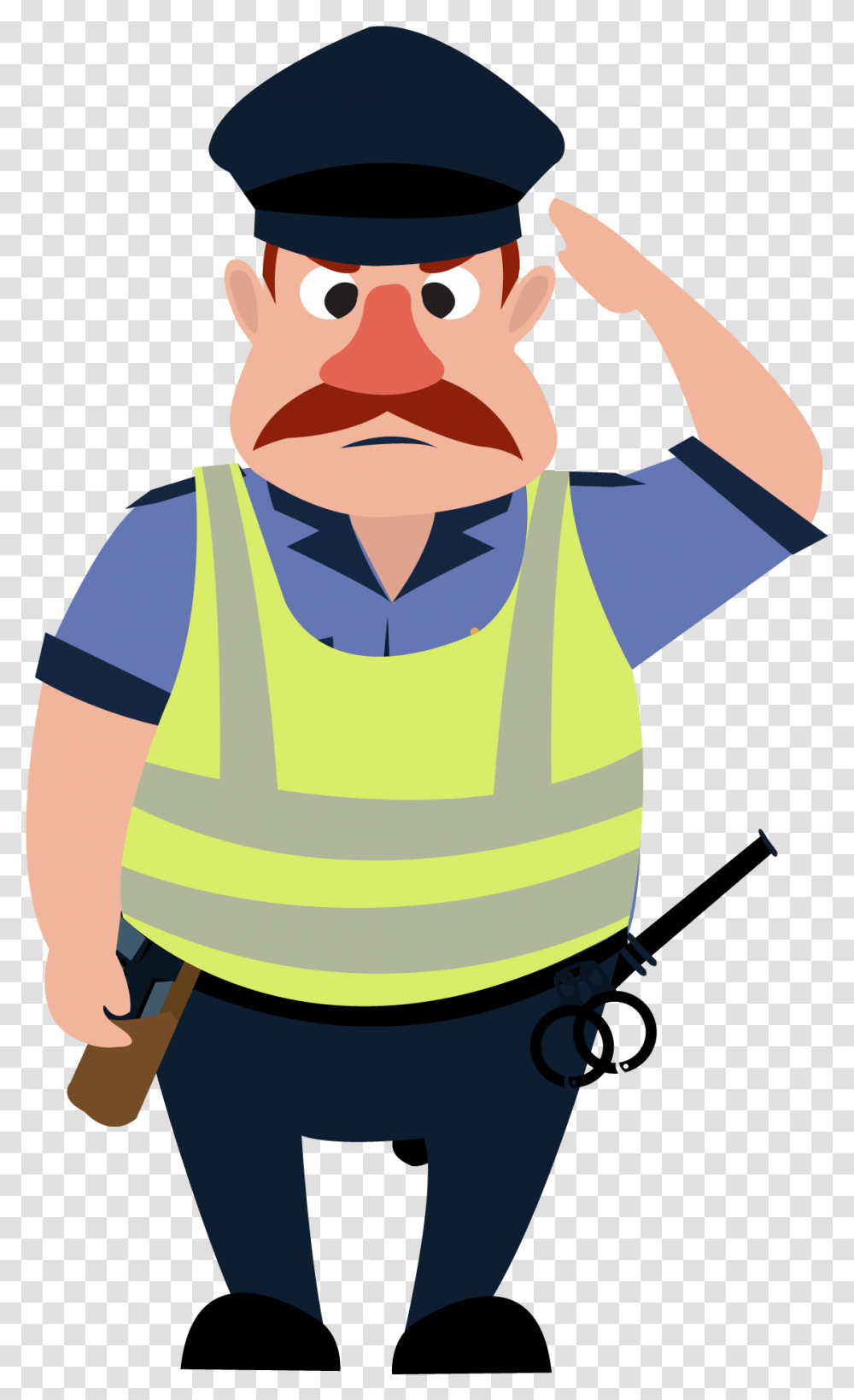 Salute Police Officer Security Guard Cartoon People, Person, Human, Worker, Hardhat Transparent Png