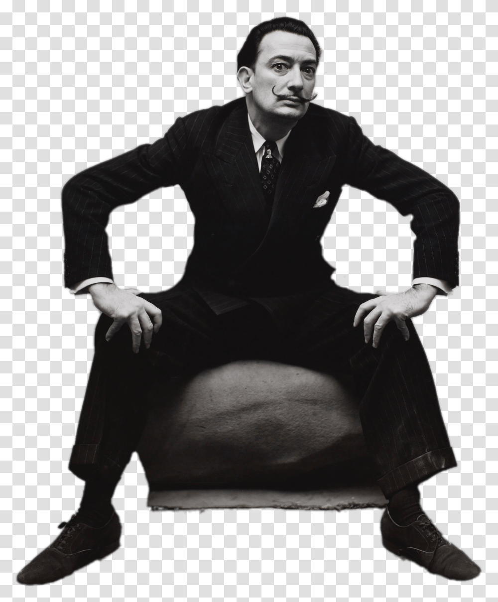 Salvador Dali Posing Fashion Photography Irving Penn, Chair, Furniture, Sitting Transparent Png