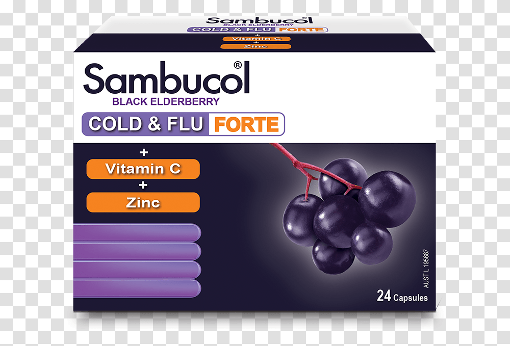 Sambucol Cold And Flu Capsules, Plant, Fruit, Food, Grapes Transparent Png