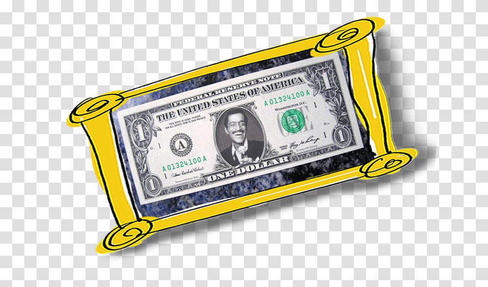 Sammy Davis Jr Real Dollar Bill, Person, Human, Money Transparent Png