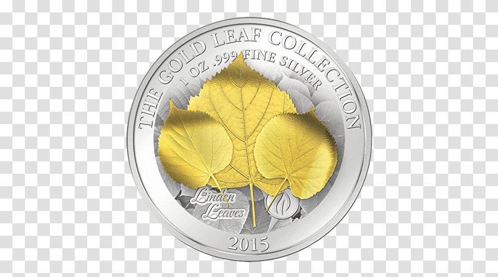 Samoa 2015 10 Gold Leaf Collection 3d Linden Leaf 1 Oz Coin, Nickel, Money, Dime, Silver Transparent Png