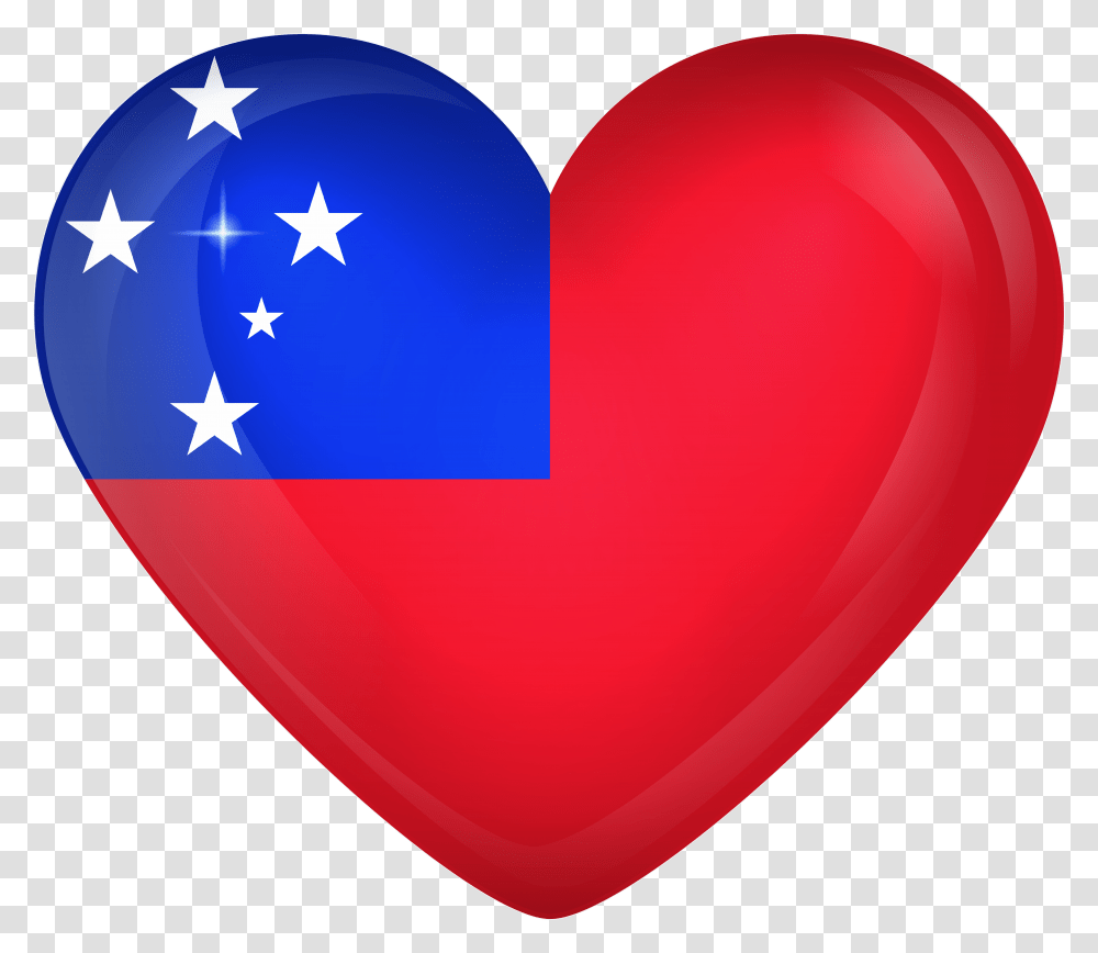 Samoa Large Heart Flag Papua New Guinea Flag Circle, Balloon Transparent Png