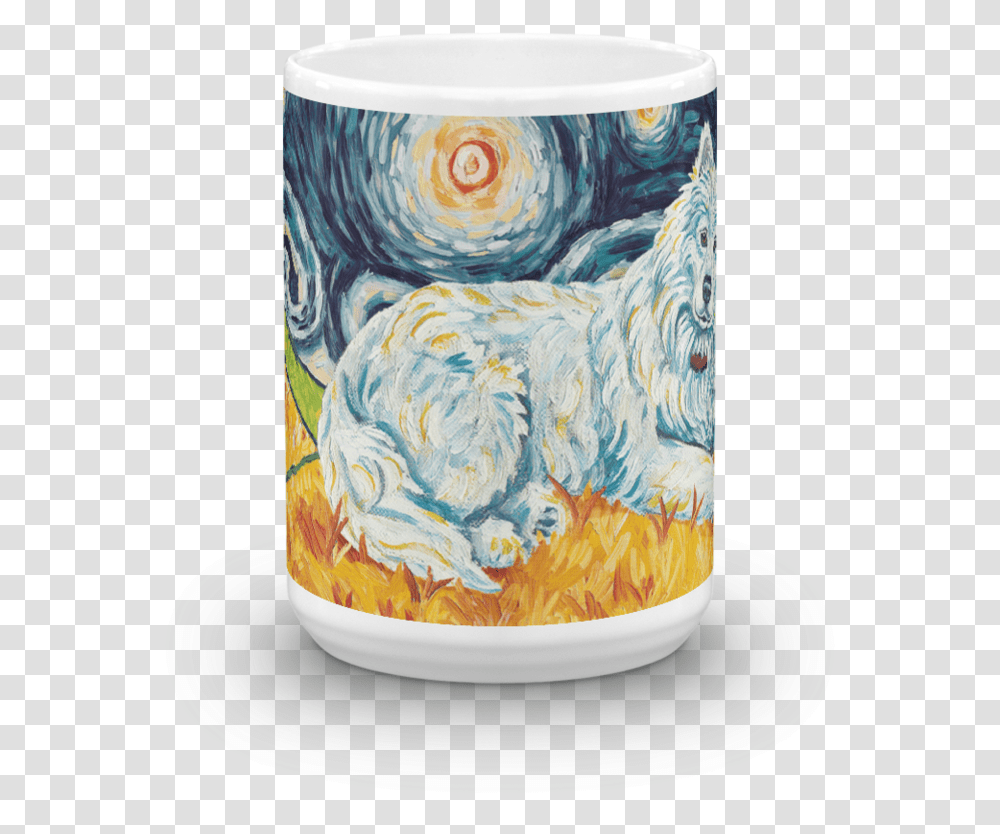 Samoyed Starry Night Mug 15oz Coffee Cup, Saucer, Pottery, Porcelain Transparent Png
