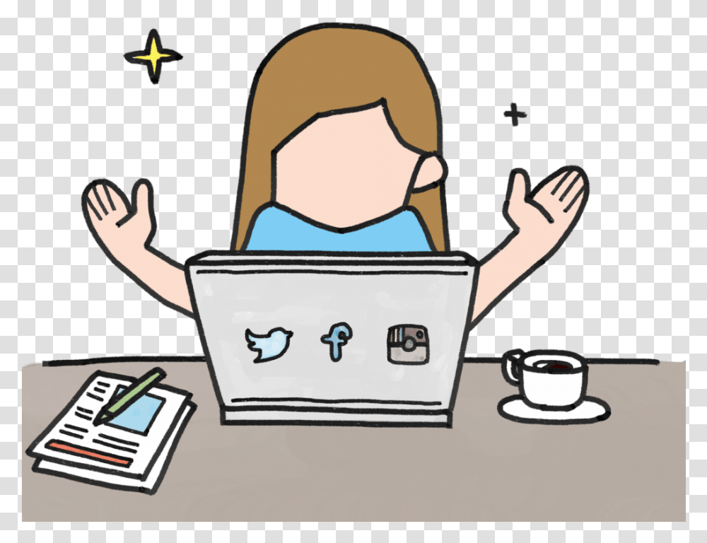 Sample Blogger Outreach Email Social Media Gif, Reading, Coffee Cup, Doodle Transparent Png