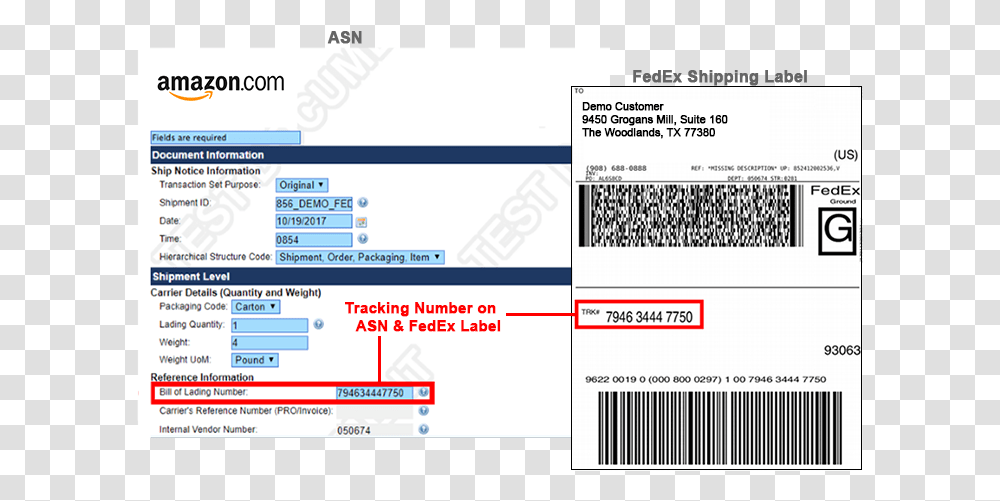 Sample Fedex Edi Integration Advance Shipment Notice Amazon Video, Paper, Driving License, Document Transparent Png