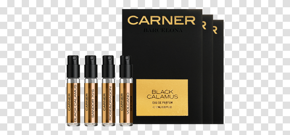 Sample Set Carner Barcelona Black Sample Set Black Eye Liner, Cosmetics, Lipstick, Book, Label Transparent Png