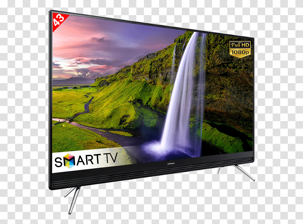 Samsung 43 K5300 Full Hd Smart Led Tv 1600 X 900 Waterfalls, Monitor, Screen, Electronics, Display Transparent Png