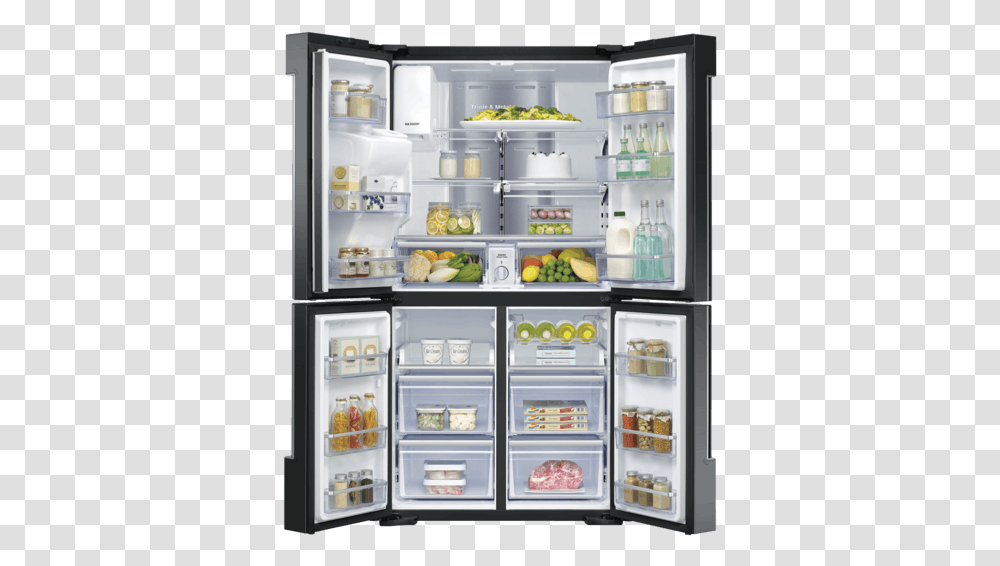 Samsung Family Hub Fridge 4 Door, Refrigerator, Appliance Transparent Png