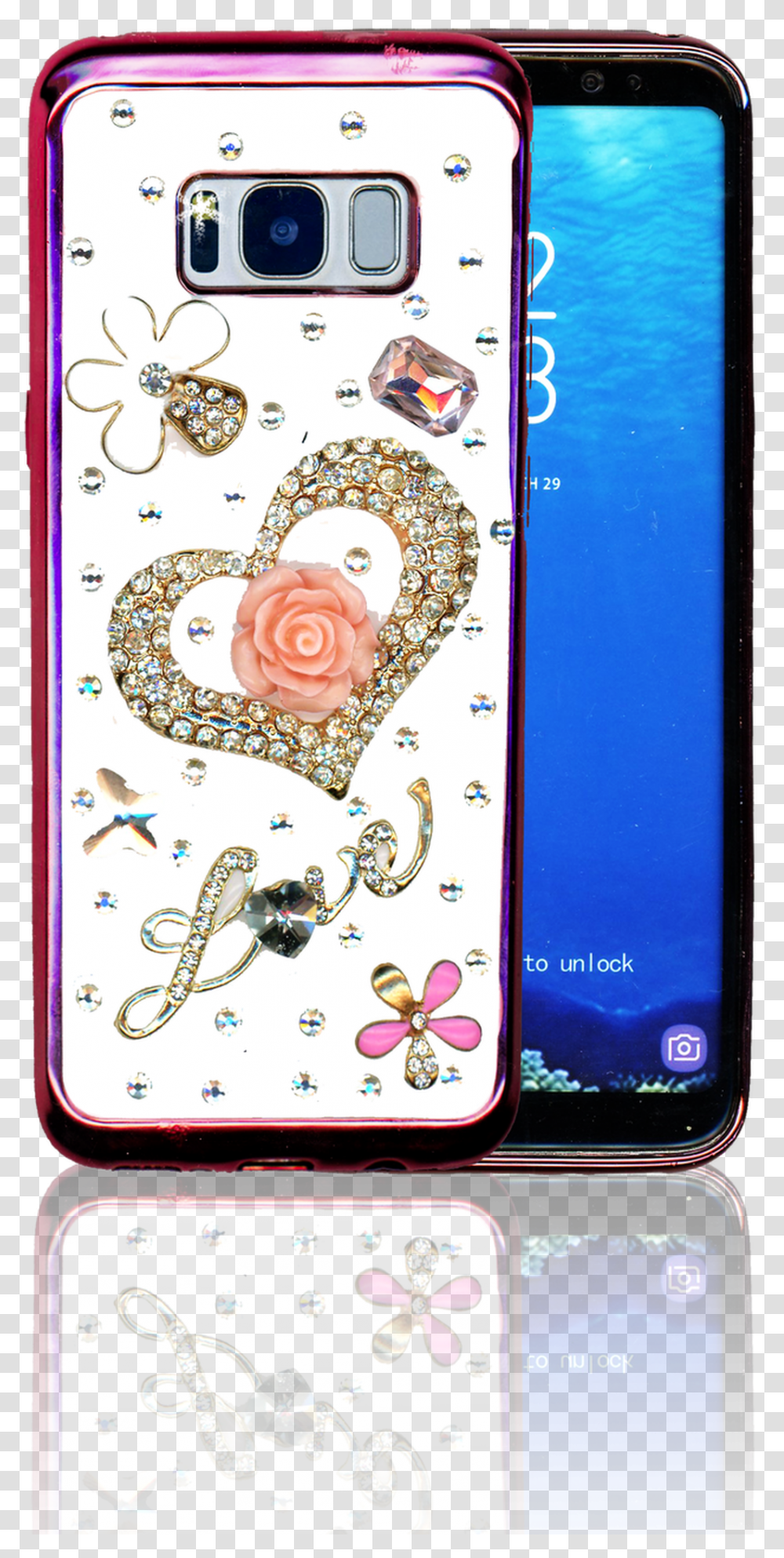 Samsung Galaxy S8 Mm Bling 3d Heart, Mobile Phone, Electronics, Cell Phone Transparent Png