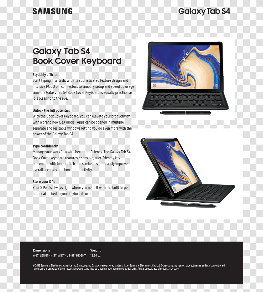 Samsung Galaxy Tab S4, Computer, Electronics, Computer Keyboard, Computer Hardware Transparent Png