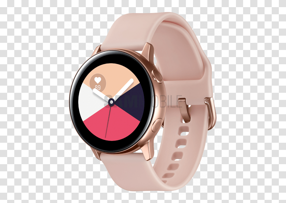 Samsung Galaxy Watch Active Samsung Watch Active Rose Gold, Wristwatch, Helmet, Clothing, Apparel Transparent Png