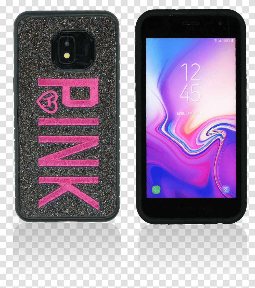 Samsung J2 Corej2 Pure Mm Black W Pink Design Case Transparent Png