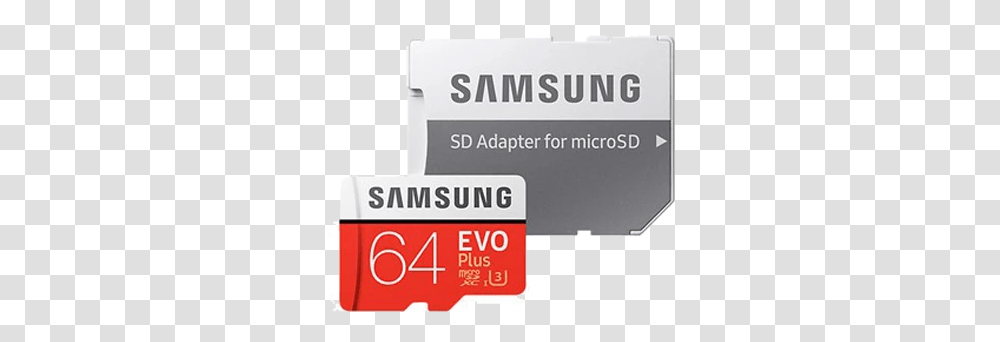 Samsung Microsdxc Evo Plus 64gb Memory Card Red Sd, Text, Credit Card, Label, Number Transparent Png