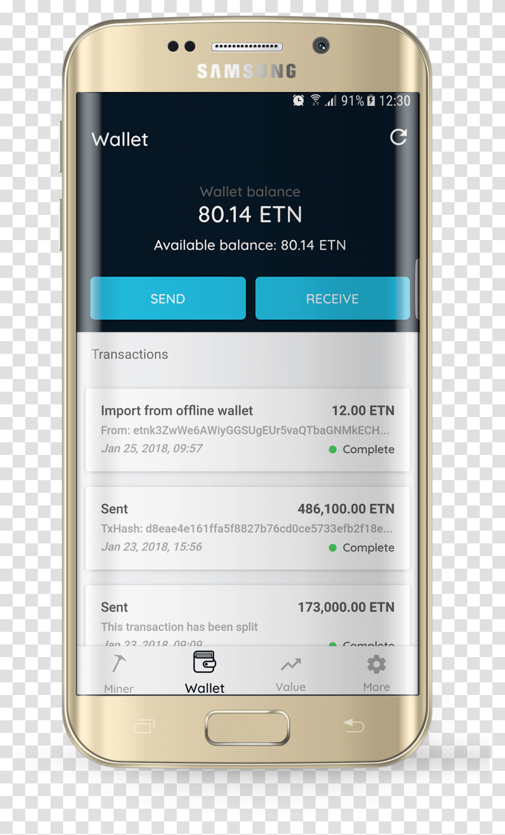 Samsung Mockup Electroneum Mining App, Mobile Phone, Electronics, Cell Phone Transparent Png