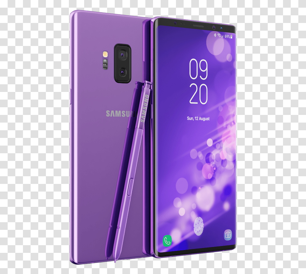 Samsung Note 9 Purple, Mobile Phone, Electronics, Cell Phone Transparent Png