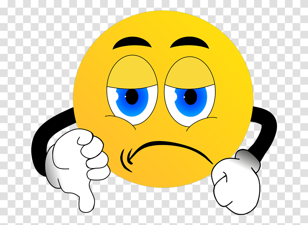 Samuel Smiley Smiliy Thumbs Down Dislike Aversion Smiley Daumen Runter, Pac Man, Hand Transparent Png