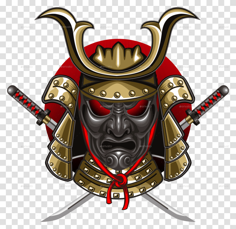 Samurai Image Japanese Samurai Mask, Armor, Emblem, Guitar Transparent Png