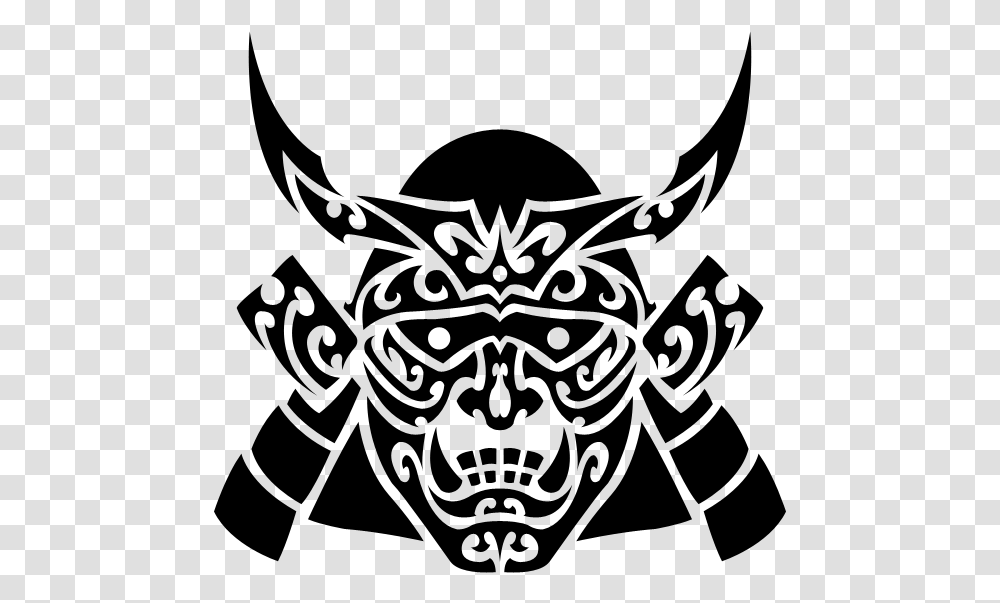 Samurai Mask Samurai Mask Tattoo Tribal, Gray, World Of Warcraft Transparent Png