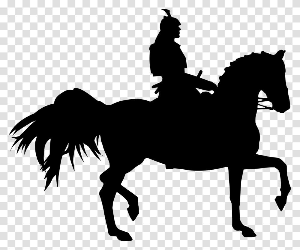 Samurai On Horse Silhouette, Gray, World Of Warcraft Transparent Png