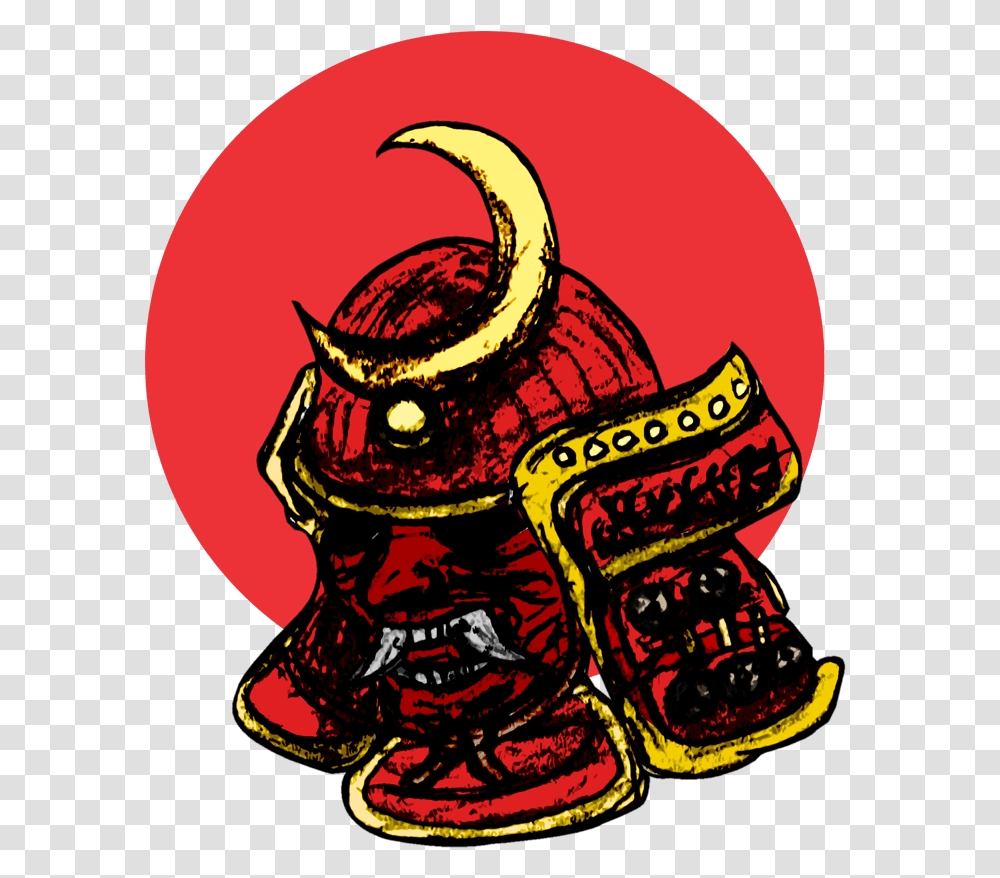 Samurai Redmoon Helmet By Fixedthor Cartoon, Label, Doodle, Drawing Transparent Png