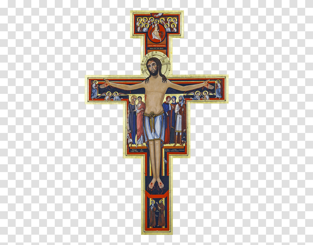 San Damiano Cross Download San Damiano Cross, Crucifix, Person, Human Transparent Png