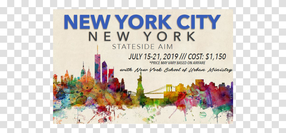 San Francisco And New York Skylines, Poster, Advertisement Transparent Png