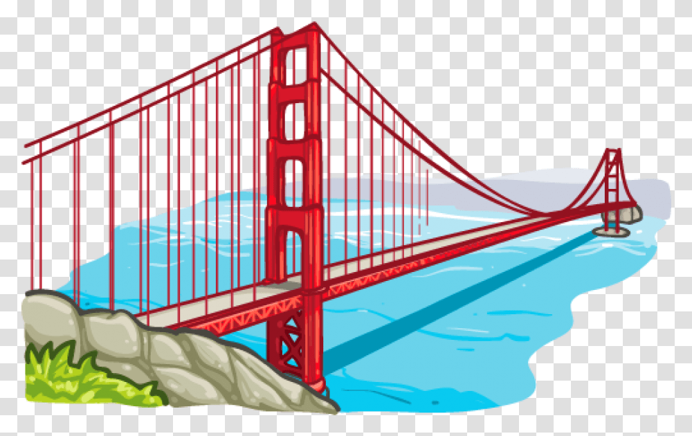 San Francisco Bridge Clipart, Building, Suspension Bridge Transparent Png