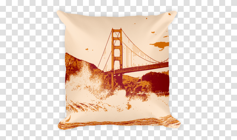 San Francisco Bridge With A Splash, Pillow, Cushion, Bonfire, Flame Transparent Png