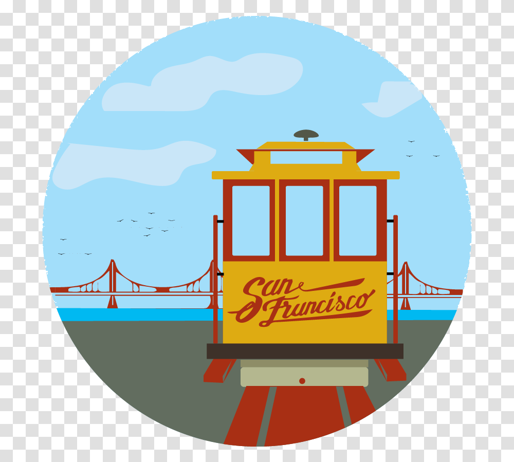 San Francisco Tram Icon, Cable Car, Vehicle, Transportation, Streetcar Transparent Png