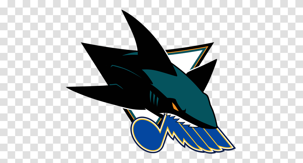 San Jose Sharks Vs St Louis Blues Mark Wooff San Jose Sharks Pittsburgh Penguins Gif, Symbol, Logo, Airplane, Transportation Transparent Png