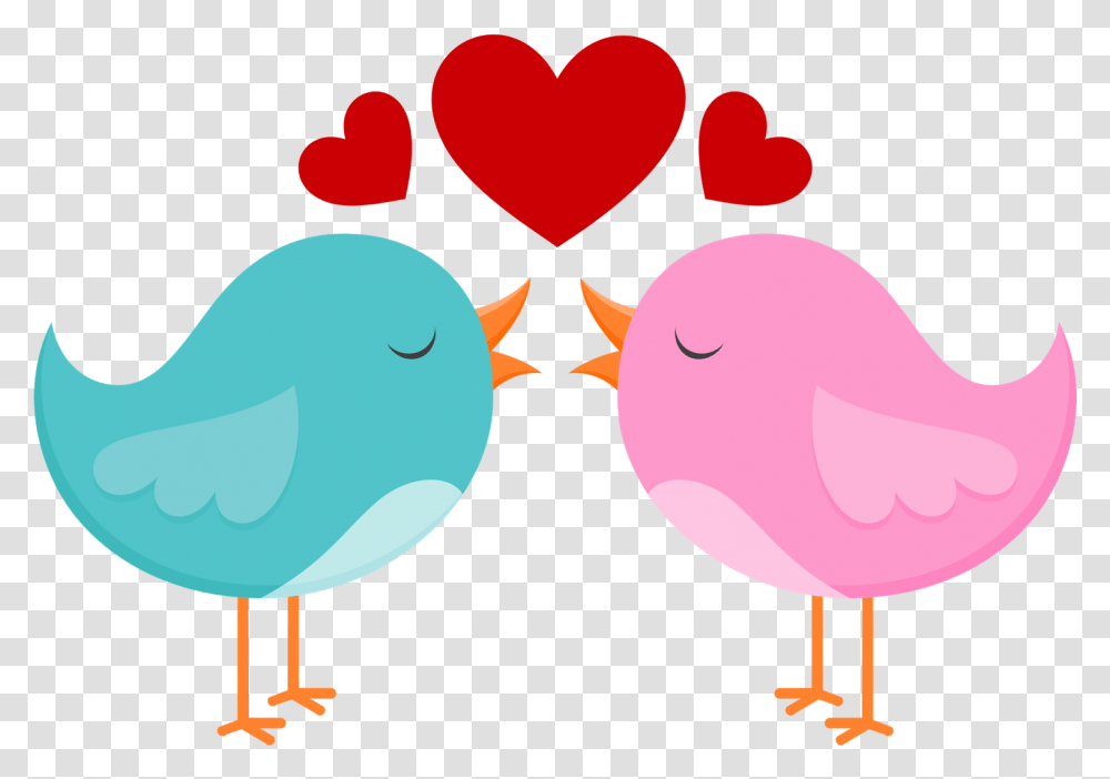 San Valentin Clipart Animalitos Enamorados Animados, Heart, Bird, Flamingo, Pac Man Transparent Png