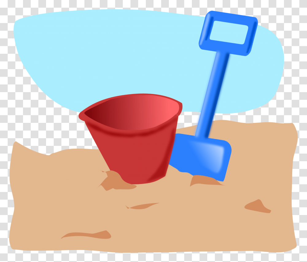 Sand Bucket Clipart Black And White Free, Tool, Shovel Transparent Png