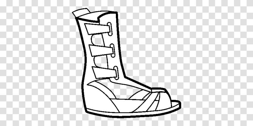Sandal Clipart Roman Line Art Download Full Roman Sandals Clipart Black And White, Clothing, Apparel, Footwear, Shoe Transparent Png