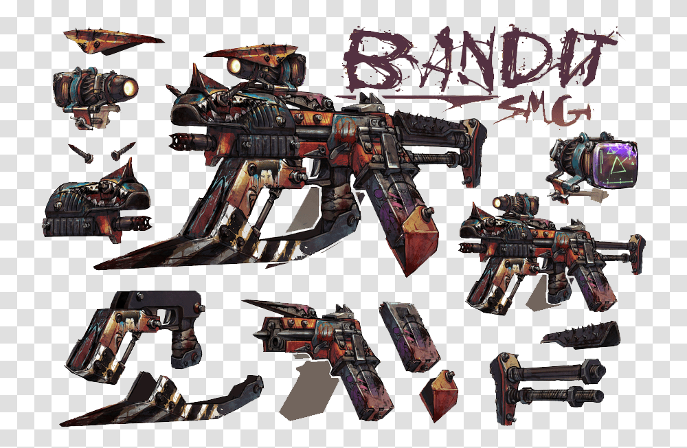 Sandbox Banditsmgv2breakdown Borderlands 2 Concept Art, Quake, Helmet, Apparel Transparent Png