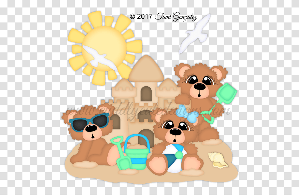 Sandcastle Bears Cartoon, Graphics, Birthday Cake, Dessert, Food Transparent Png