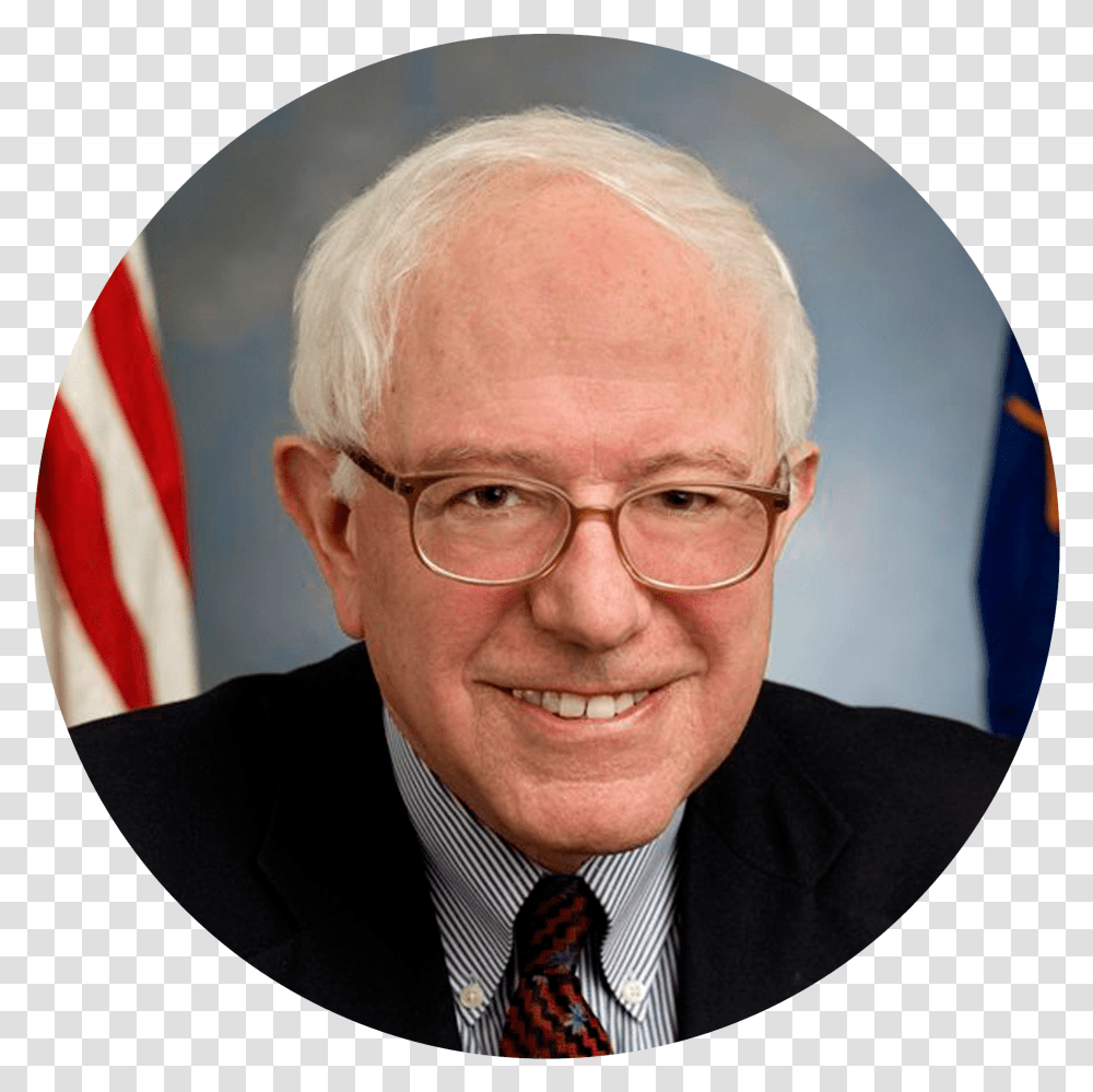 Sanders Circle Bernie Sanders With Hair, Tie, Accessories, Person, Glasses Transparent Png