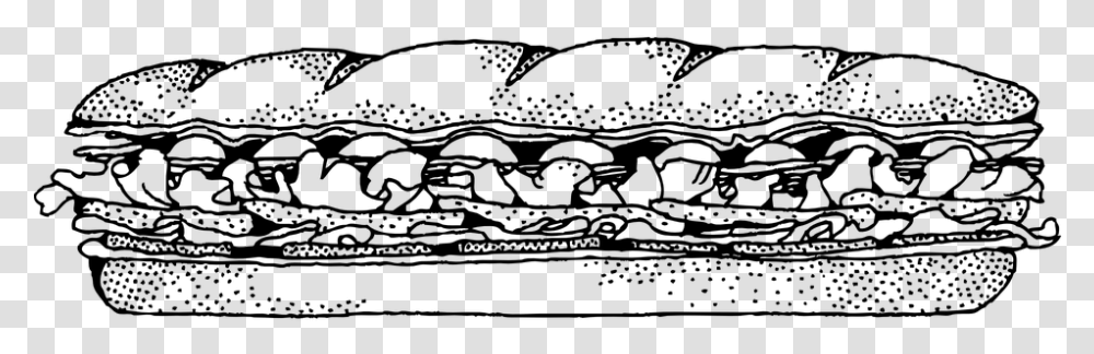 Sandwich Baguette Bread Hoagie Po Sub Sandwich Clip Art, Gray, World Of Warcraft Transparent Png