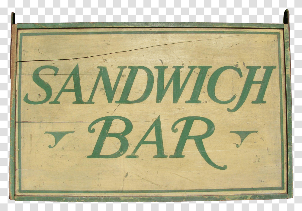 Sandwich Bar Sign, Alphabet, Handwriting, Wood Transparent Png